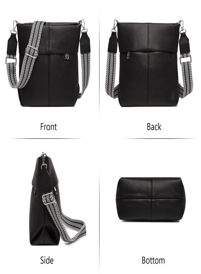 MYHOZEE Black Crossbody Bags for Women, Cross Body Purses with Two Straps Leather Shoulder Bag Women's Trendy Handbags - Image 5