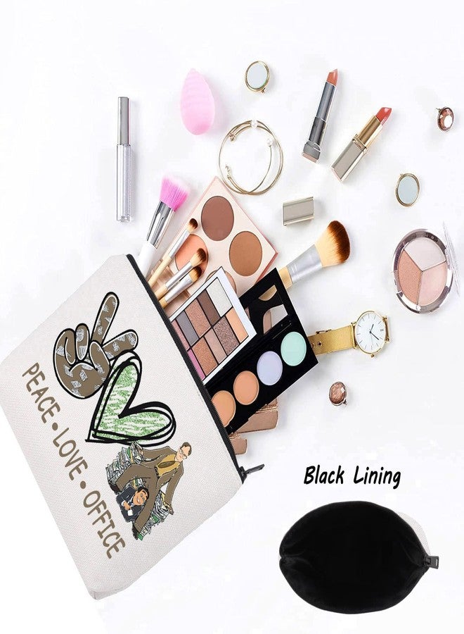 LEVLO Funny Dwight and Michael Cosmetic Bag TV Show Fans Gift Peace Love TV Show Makeup Zipper Pouch Bag TV Show Merchandisee(Peace Office) - Image 5