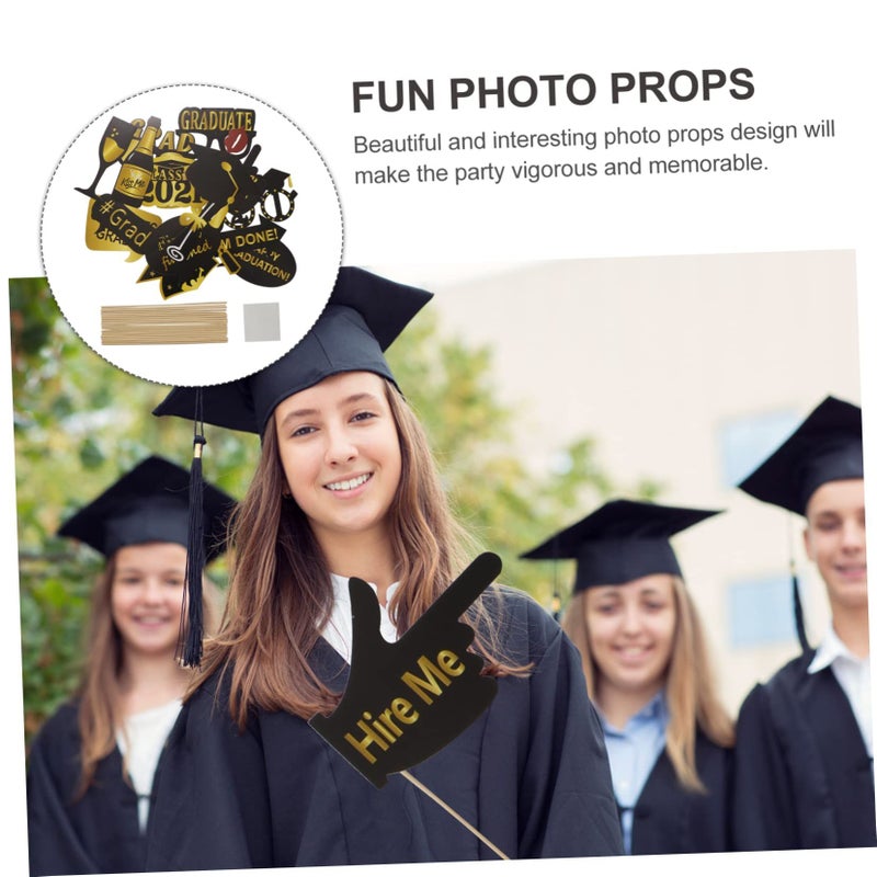 Graduation Photo Booth Props 18 Pcs Party Supplies for Memorable School Celebrations - Image 3