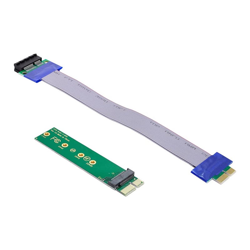 xiwai NGFF M-Key NVME AHCI SSD to PCI-E 3.0 1x x1 Vertical Adapter with Cable Male to Female Extension - Image 1