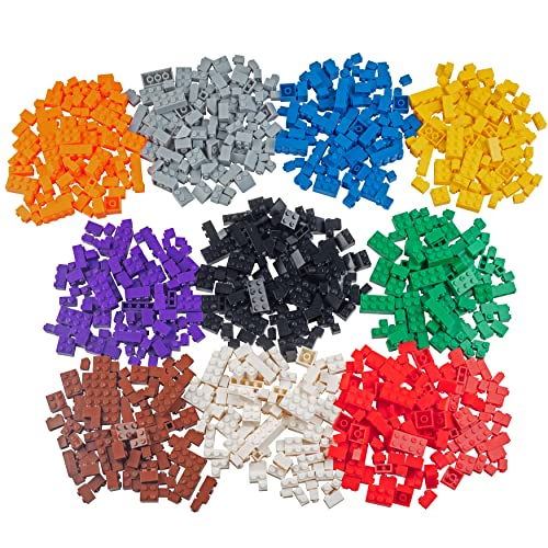 SCS Direct 1000 Pieces Classic Building Block Bricks- Bulk Value Set- 10 Colors, 9 Sizes & 54 Roof Pcs- Compatible, Tight Fit w All Major Brands- Activity for Creativity & School Projects- Kids Holiday Xmas Gift - Image 3