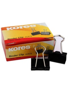 Kores Kores clip binder black 19 mm - 12 pcs 