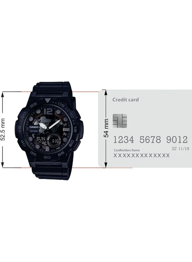 CASIO Casio Men's Watch - AEQ-100W-1BVDF Black Dial, Black Band