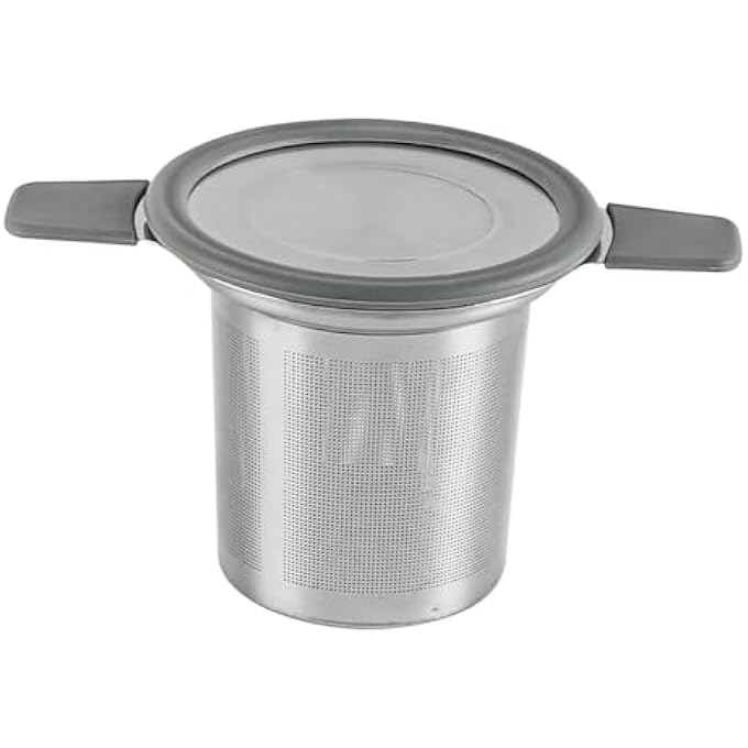 ريحني مصافي شاي للشاي السائب بمقابض سيليكون مزدوجة مقاومة للحرارة، مصفاة شبكية فائقة الدقة من الفولاذ المقاوم للصدأ 304 لتخمير أوراق الشاي ونقعها في أكواب وأباريق الشاي - Image 2