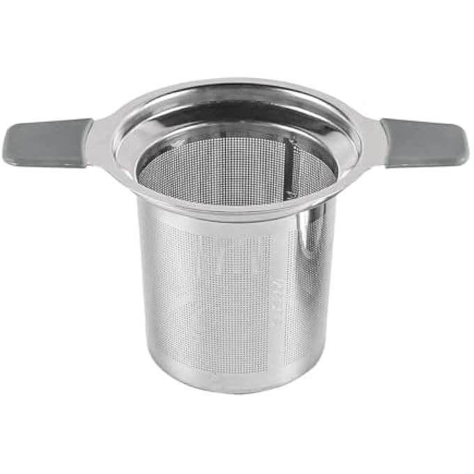 ريحني مصافي شاي للشاي السائب بمقابض سيليكون مزدوجة مقاومة للحرارة، مصفاة شبكية فائقة الدقة من الفولاذ المقاوم للصدأ 304 لتخمير أوراق الشاي ونقعها في أكواب وأباريق الشاي - Image 4