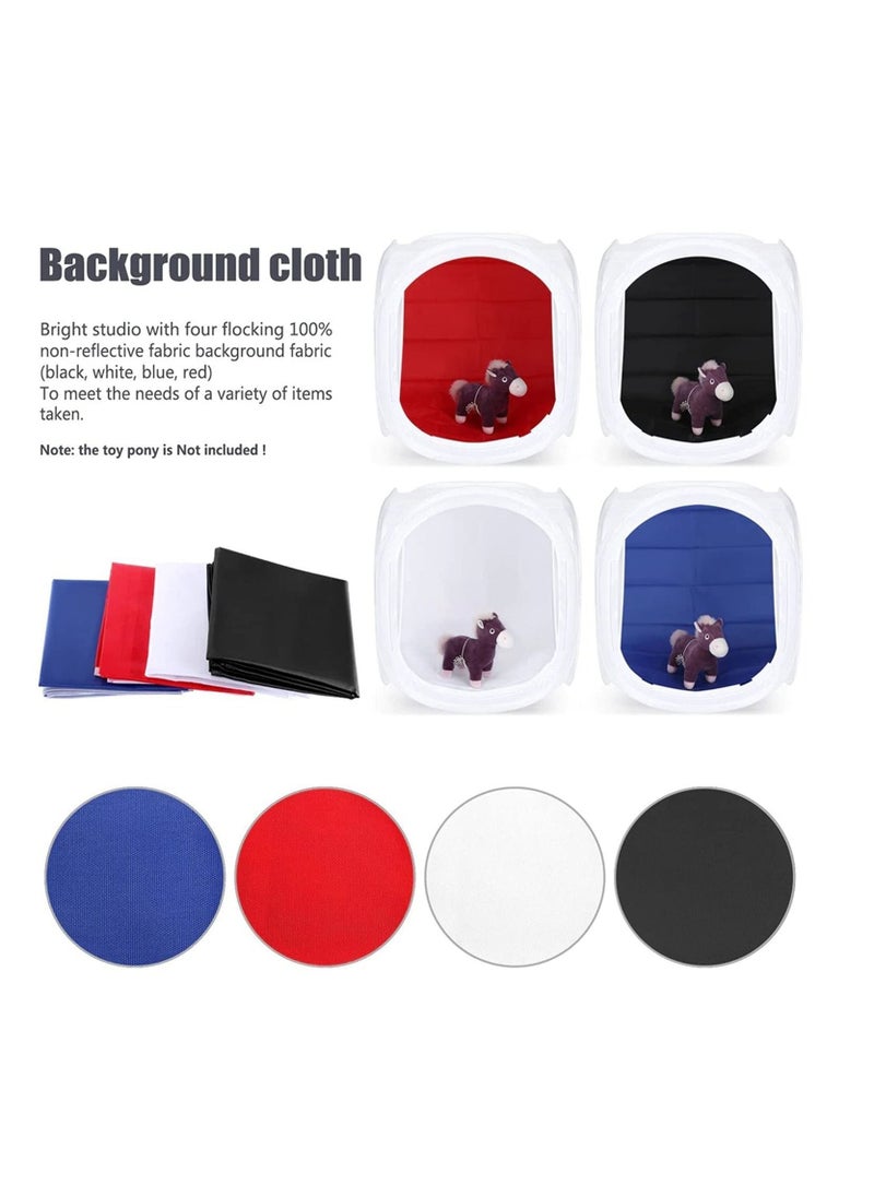 Generic - Studio Soft Box Shooting Cube Box Photo Light Tent Portable Bag with 4 Backdrops (80x80cm) - Image 1