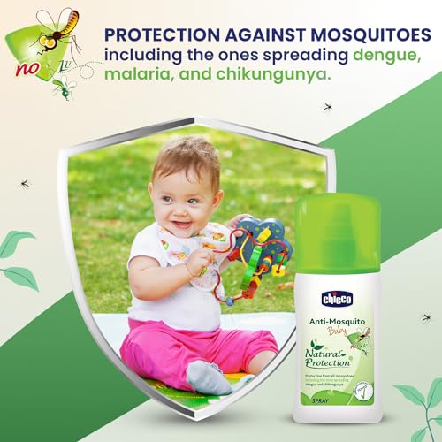 Chicco Anti-Mosquito Spray for Babies, 100ml | Natural Protection from Disease Spreading Mosquitoes | Dermatologically tested | Free from DEET, Alcohol and Colours - Image 3