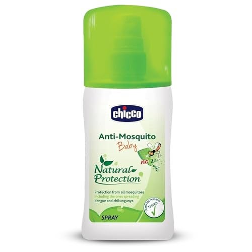 Chicco Anti-Mosquito Spray for Babies, 100ml | Natural Protection from Disease Spreading Mosquitoes | Dermatologically tested | Free from DEET, Alcohol and Colours - Image 1