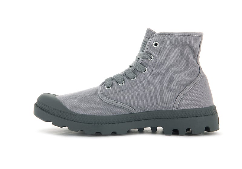 PALLADIUM حذاء بالاديوم للرجال بامبا هاي، حذاء ليفي نباتي، رمادي فانيلا، 7 م - Image 4
