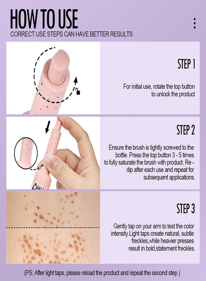 FYEBOO قلم ختم النمش، قلم نمش صناعي طبيعي ونابض بالحياة، قلم ختم النمش الصناعي السحري طويل الأمد ومقاوم للماء وسريع الجفاف (رقم 03 غامق) - Image 5