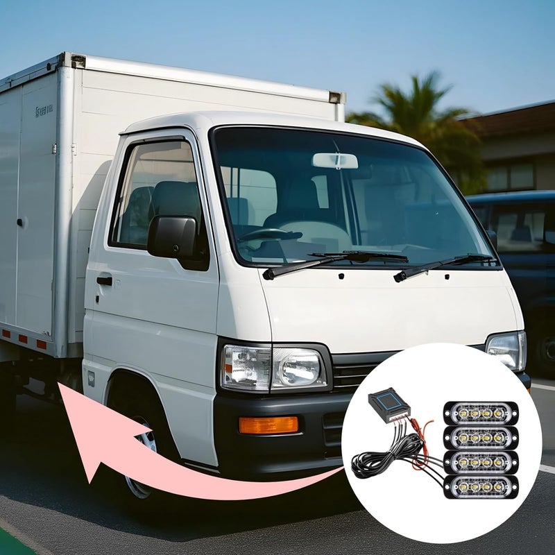 Truck Led Lights, Wireless Remote with Ultra-Thin Four Led Daytime Running Lights, Truck Emergency Lights, 18 Modes, Ip68 Waterproof - Image 5