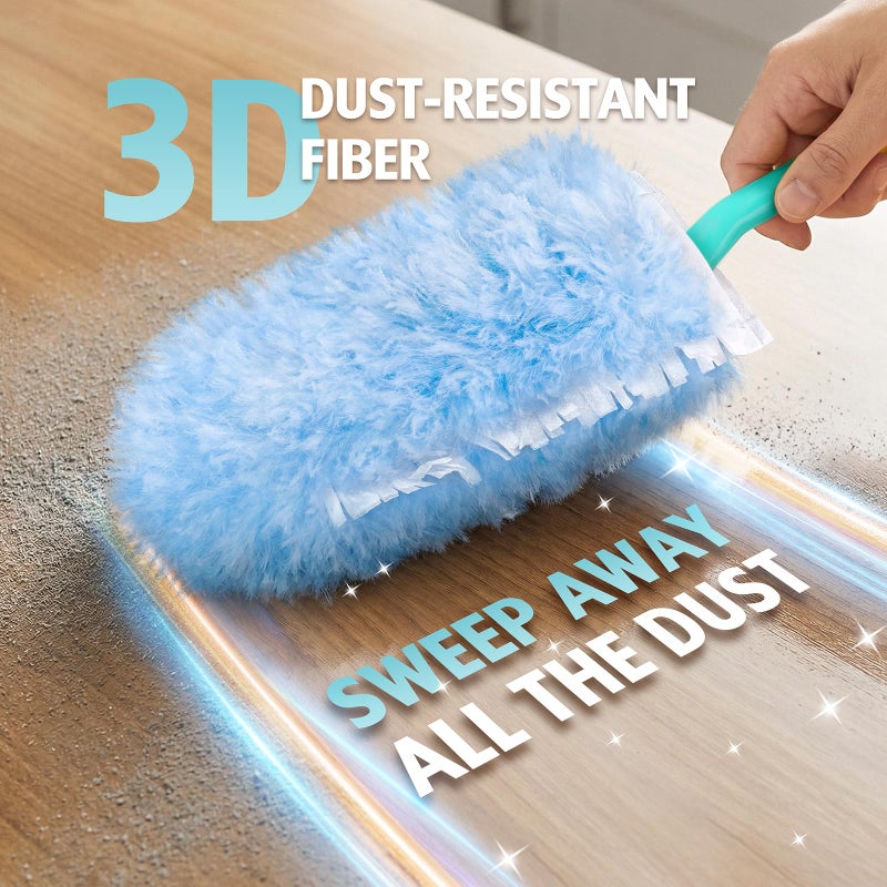 AIR U+ Duster Refill for Swiffer Duster, 30 Count Heavy Duty 2 Side 360Â° Duster Refills with 1 Handle, 4X Microfibers, Disposable Multi Surface Dusters for Cleaning - Image 3