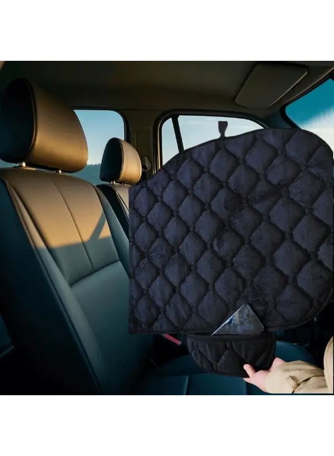 Universal Car Seat Cover Gray With Front Storage Bag Breathable Plush Soft Non Slip Design No Fill Ergonomic Fit For All Vehicles Hand Wash Dry Clean Model A48 - Image 3