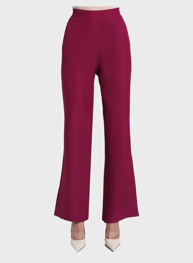 Refka by modanisa Embellished Puff Sleeve Tie Detail Top & Pants Set