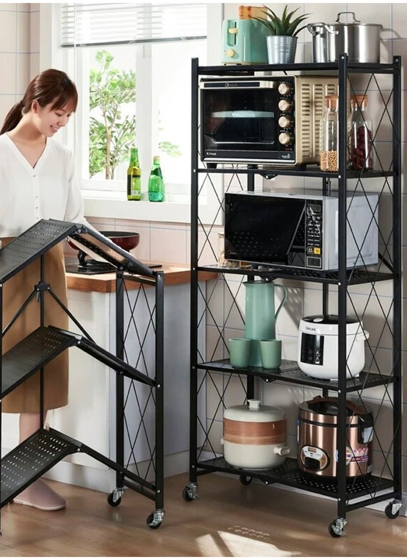 ALMUFARREJ 5-Tire Scratch-Resistant Storage Rack Black  34x71x160 cm  - Image 5