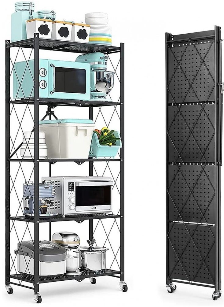 ALMUFARREJ 5-Tire Scratch-Resistant Storage Rack Black  34x71x160 cm  - Image 3
