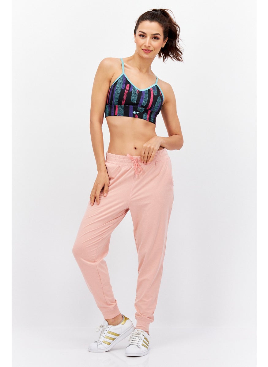 Reebok Women Allover Print Padded Sports Bra, Turquoise Combo  - Image 2