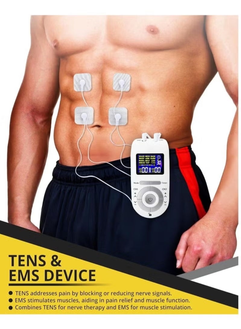 JOGAMS Advanced Tens and Ems Muscle Stimulator Pain Relief and Recovery System with 12 Modes, 40 Intensities Dual Channel Rechargeable Electric Pulse Massager for Effective Pain Therapy - Image 3