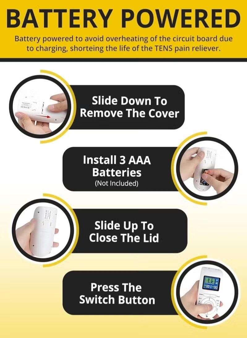 JOGAMS Advanced Tens and Ems Muscle Stimulator Pain Relief and Recovery System with 12 Modes, 40 Intensities Dual Channel Rechargeable Electric Pulse Massager for Effective Pain Therapy - Image 5