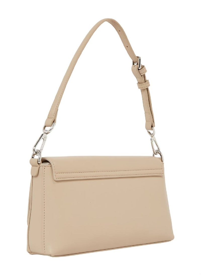 CALVIN KLEIN - Women's Convertible Shoulder Bag - Faux Leather, Beige - Image 1