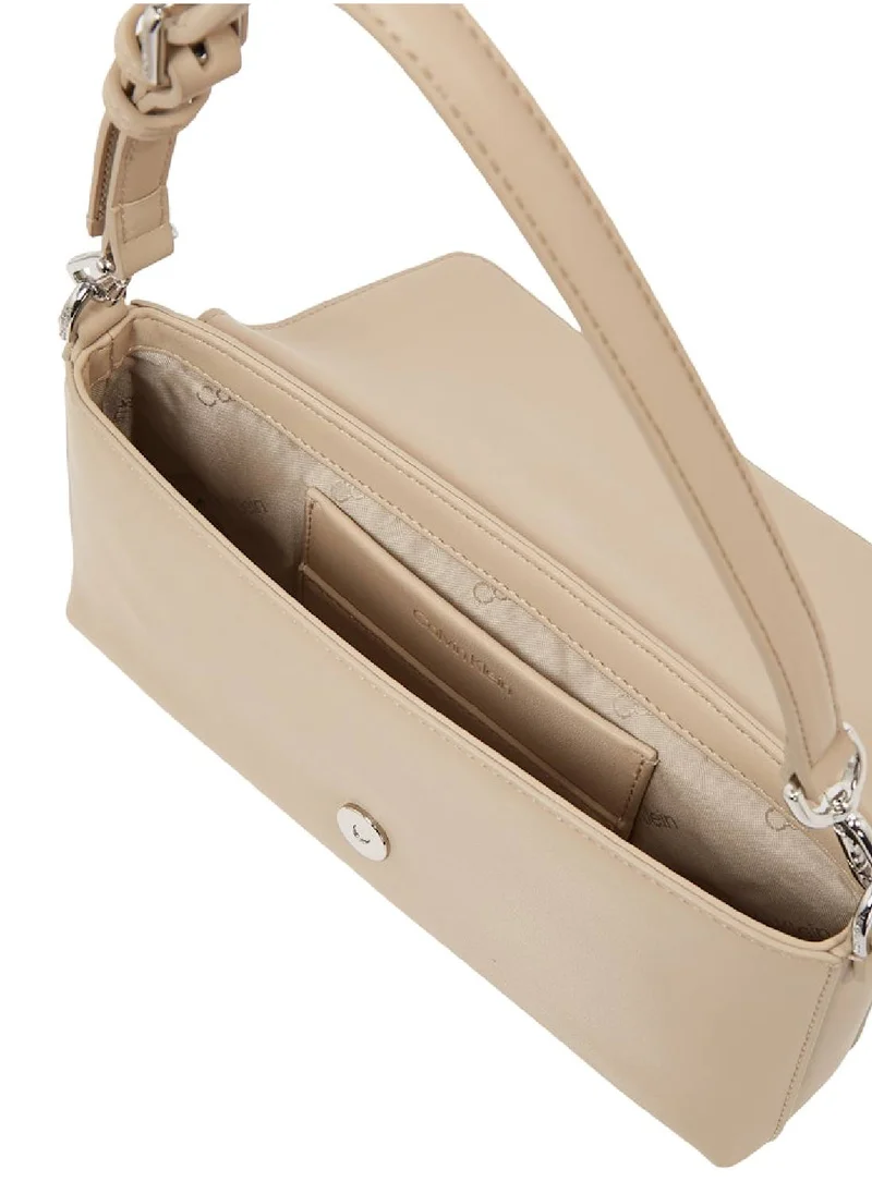 CALVIN KLEIN Women's Convertible Shoulder Bag - Faux Leather, Beige