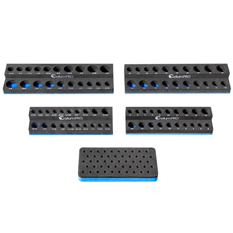 ColumPRO Foam Socket Organizer for Tool Box Drawer,Sockets Holder for Both 3/8&1/4â€ Square Drive Deep&Standard Sockets (Metric&SAE),and 1/4â€ Hex Bit Holder Organizer for 50 Bits,tool organizer trays - Image 1
