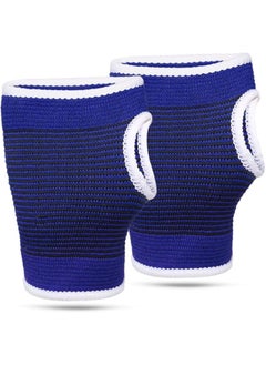 Generic Elastic Palm Support Gloves for Sports Fitness Wrist Pain Relief, Blue  - Image 5