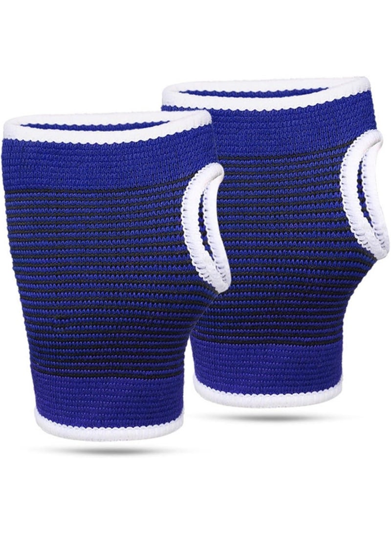 Generic Elastic Palm Support Gloves for Sports Fitness Wrist Pain Relief, Blue  - Image 5
