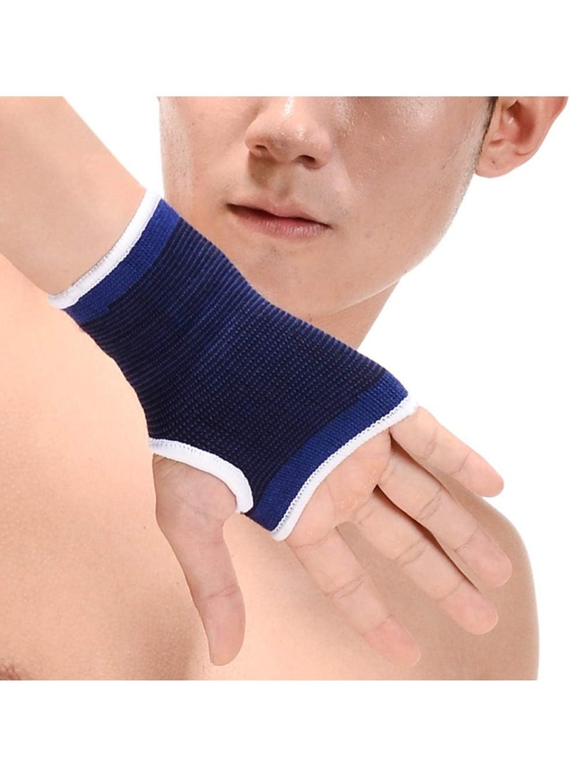 Generic Elastic Palm Support Gloves for Sports Fitness Wrist Pain Relief, Blue  - Image 3