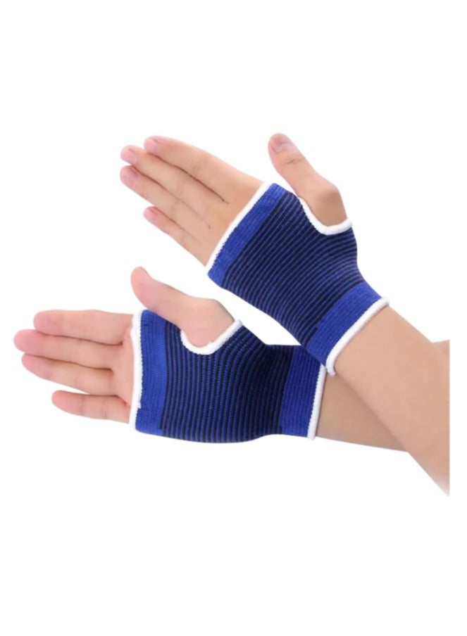 Generic Elastic Palm Support Gloves for Sports Fitness Wrist Pain Relief, Blue  - Image 1