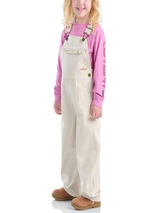 Carhartt Kid's CM9757 Canvas Ruffle Front Overall - Girls 12 Months Turtledove