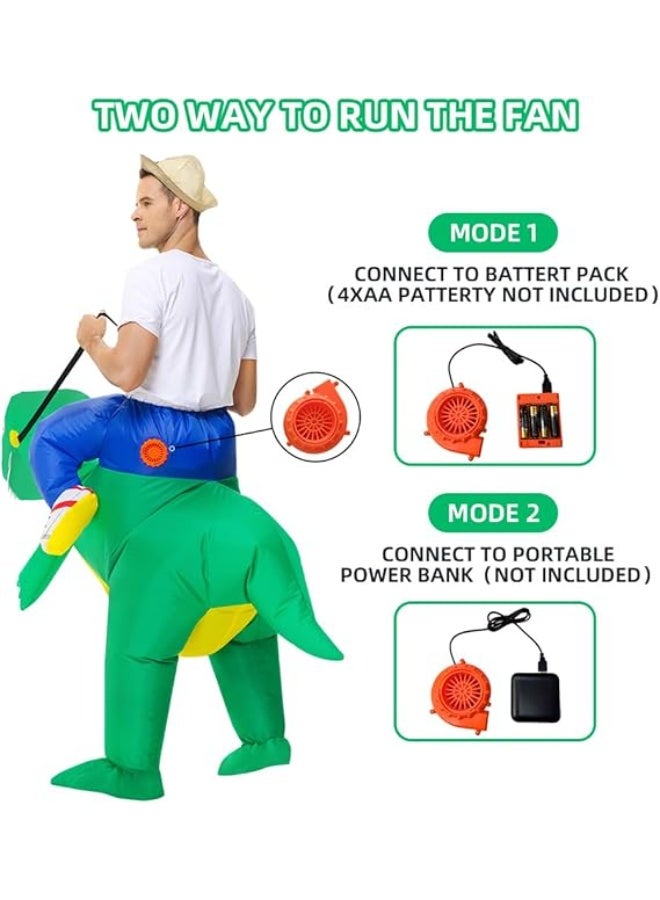 Inflatable Dinosaur Costume Adults, Inflatable Halloween Costumes, Ride on Dino Costume, Blow Up T-rex Costume Fancy Dinosaur Suit for Halloween Party - Image 2