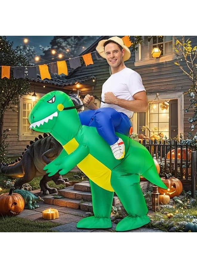 Inflatable Dinosaur Costume Adults, Inflatable Halloween Costumes, Ride on Dino Costume, Blow Up T-rex Costume Fancy Dinosaur Suit for Halloween Party - Image 3