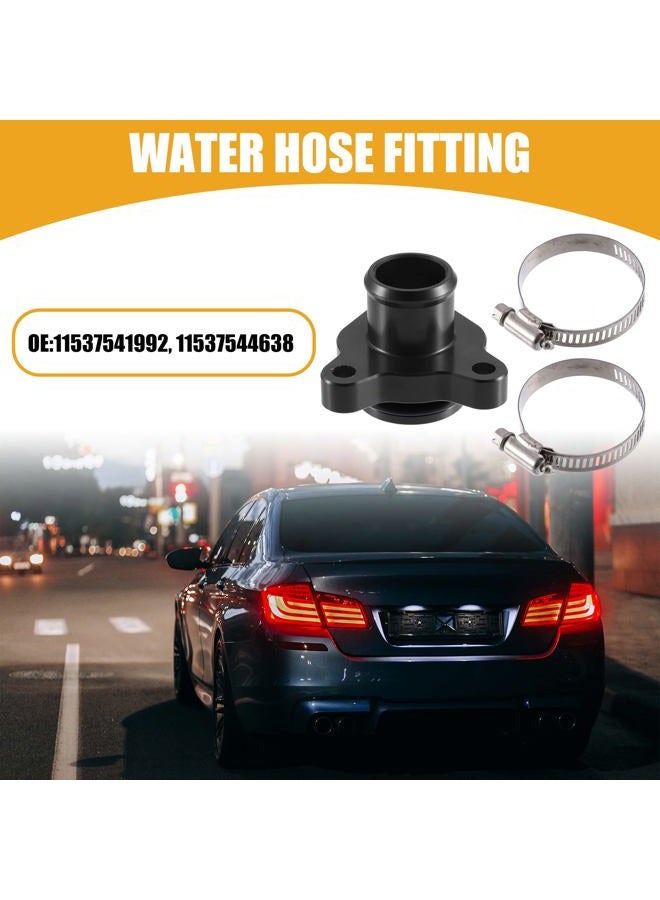 Partuto Water Hose Fitting 11537541992 - Car Engine Coolant Hose Fitting Clamp - for BMW 328i 335i 2007-2016 Aluminum Black with Clamp - 1 Set - Image 2