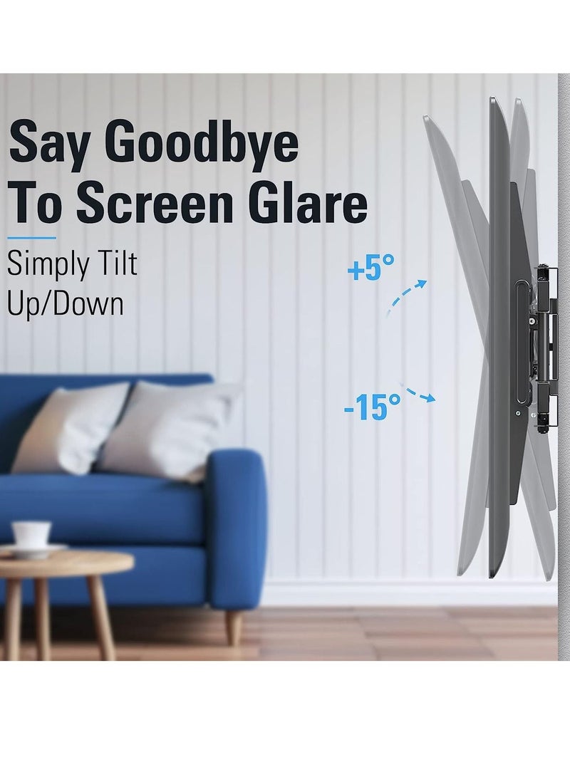 Dream TV Wall Mount Swivel and Tilt for Most 42-75 Inch TVs, Full Motion TV Mount TV Bracket with Articulating Arms, Max VESA 600x400mm and 100 LBS Loading, Fits 16" Woods Studs - Image 3