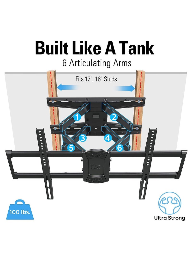 Dream TV Wall Mount Swivel and Tilt for Most 42-75 Inch TVs, Full Motion TV Mount TV Bracket with Articulating Arms, Max VESA 600x400mm and 100 LBS Loading, Fits 16" Woods Studs - Image 2