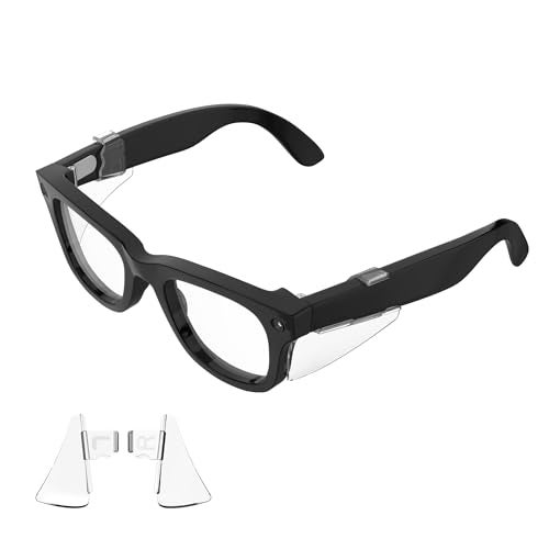 HiBloks Safety Glasses Side Shields for Ray-Ban Meta Wayfarer/Skyler/Headliner & Oakley Meta HSTN Smart Glasses Accessories, Durable & Anti-Slide, Lightweight Comfort Fit for Secure Wear (Transparent) - Image 1