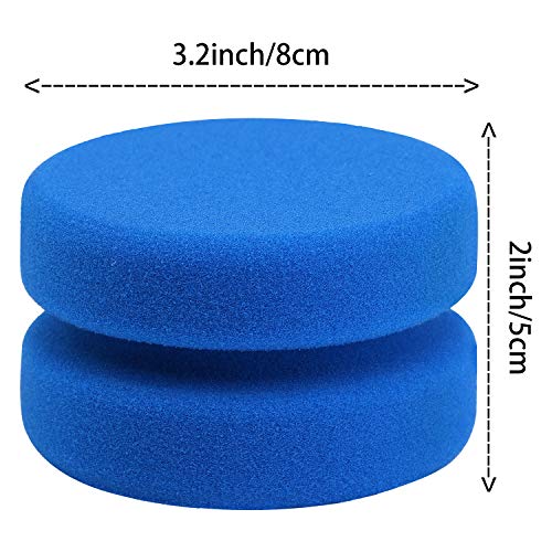 Aodaer 6 Pack Sponge Applicator Paint Sponge Applicator Blue Paint Detail Sponge Used for Art Crafts or Car Waxing with Mesh Hanging Storage Bag, Blue Round 3.1 Inches - Image 2