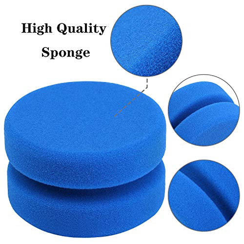 Aodaer 6 Pack Sponge Applicator Paint Sponge Applicator Blue Paint Detail Sponge Used for Art Crafts or Car Waxing with Mesh Hanging Storage Bag, Blue Round 3.1 Inches - Image 3