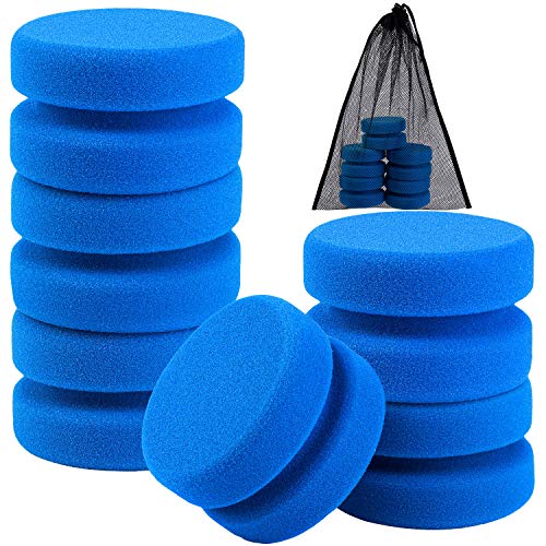 Aodaer 6 Pack Sponge Applicator Paint Sponge Applicator Blue Paint Detail Sponge Used for Art Crafts or Car Waxing with Mesh Hanging Storage Bag, Blue Round 3.1 Inches - Image 1