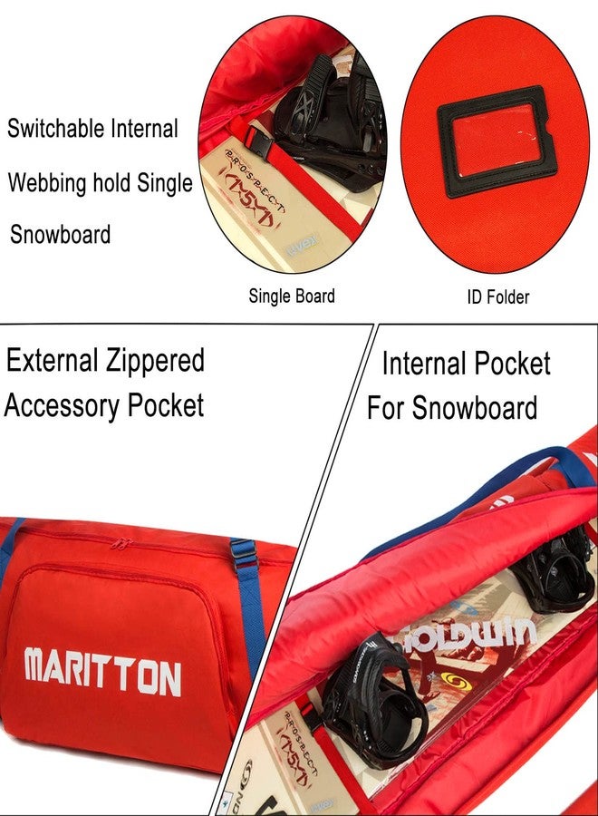 MARITTON Padded Snowboard Bag- Perfect for Air Plane Travel for Snowboard, Goggles, Gloves, Ski Outdoor Camping,Available Length in 155cm 165cm. (RED, 165CM) - Image 4