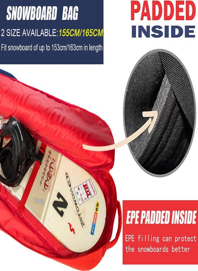 MARITTON Padded Snowboard Bag- Perfect for Air Plane Travel for Snowboard, Goggles, Gloves, Ski Outdoor Camping,Available Length in 155cm 165cm. (RED, 165CM) - Image 2