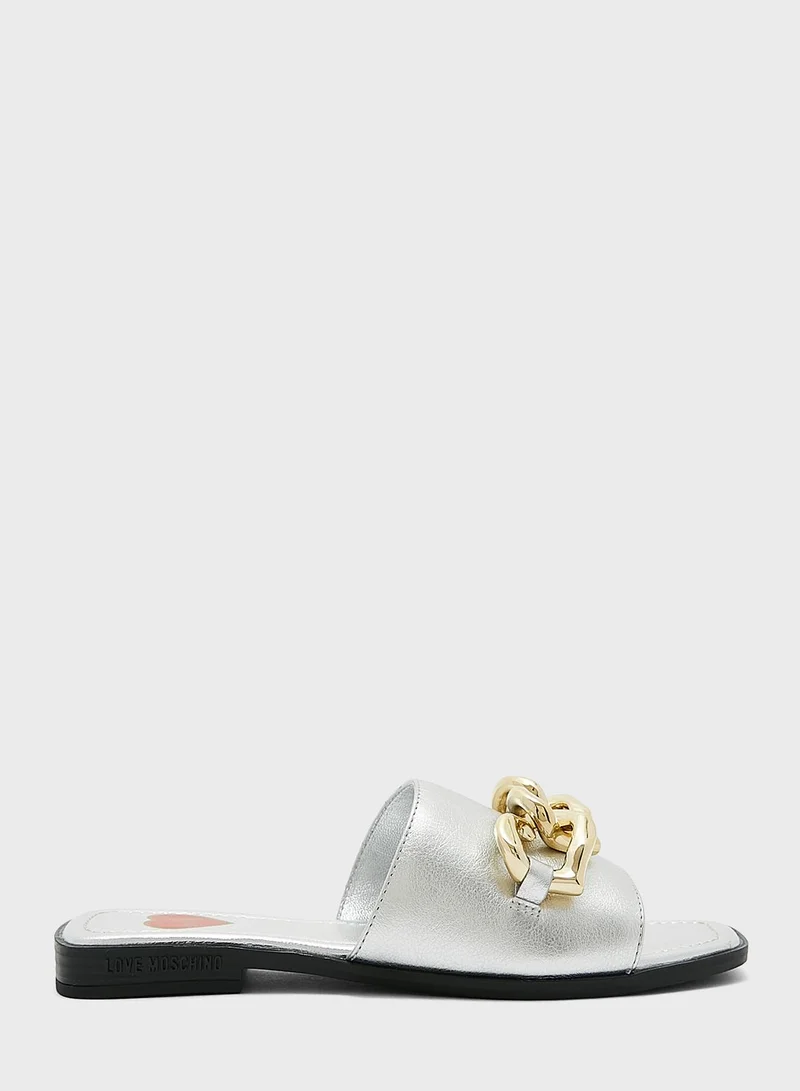 Love Moschino Heart Chain Sandals