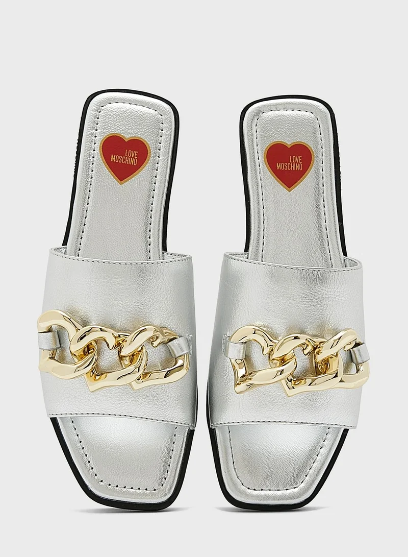Love Moschino Heart Chain Sandals