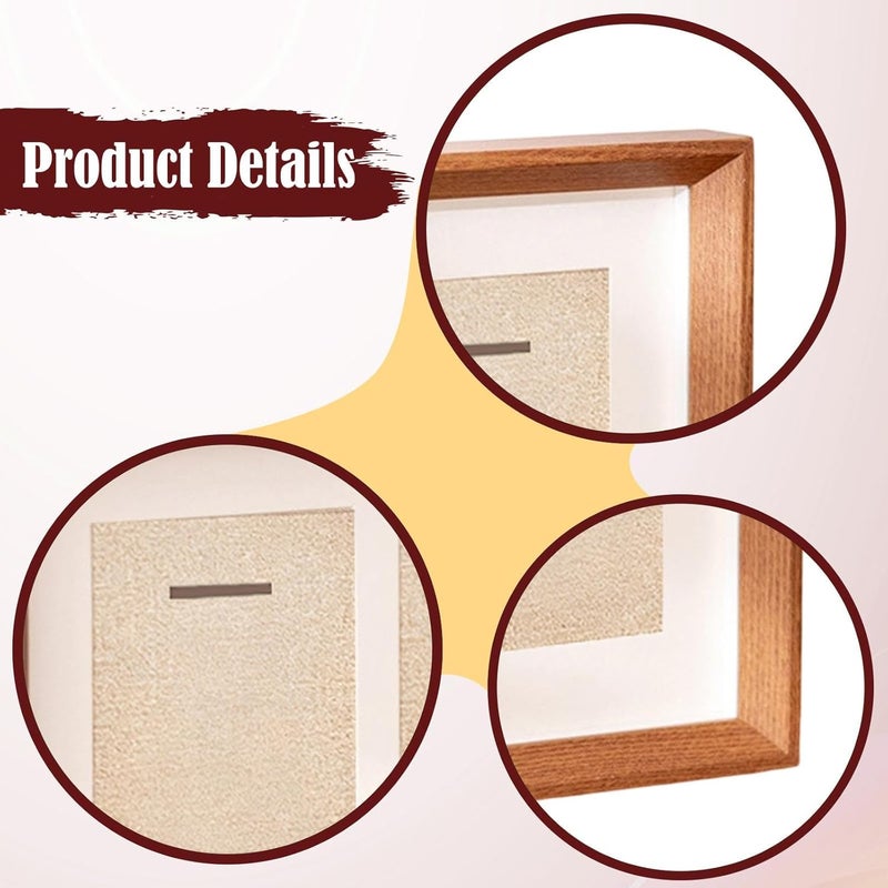 Double Display Case for Medals, Wooden Frame with Shadow Effect, Ideal for Displaying Pins - Image 2