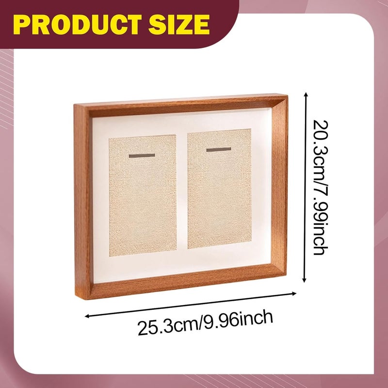 Double Display Case for Medals, Wooden Frame with Shadow Effect, Ideal for Displaying Pins - Image 3