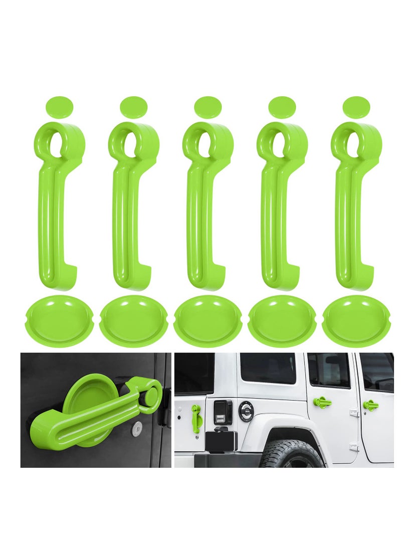 Excefore Door Handle Cover Inserts  for 2007-2018 Jeep Wrangler JK JKU Sports Sahara Freedom Rubicon Unlimited, 15 PCS Tailgate Handle Cover, Recess Guard, Exterior Accessories, Green - Image 1