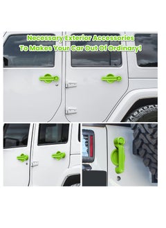 Excefore Door Handle Cover Inserts  for 2007-2018 Jeep Wrangler JK JKU Sports Sahara Freedom Rubicon Unlimited, 15 PCS Tailgate Handle Cover, Recess Guard, Exterior Accessories, Green  - Image 3