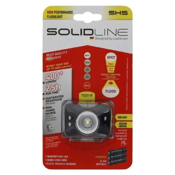 Ledlenser Solidline SH5 Black Headlamp Blister - Image 2