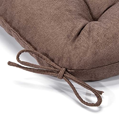 JAMPAYANG Chair Cushion, Chair Cushions for Dining Chairs, Chair Pads and Mat with Ties for Indoor Kitchen Seat and Desk (Dark Coffee, 4 Count - 17 x 16 in) - Image 4